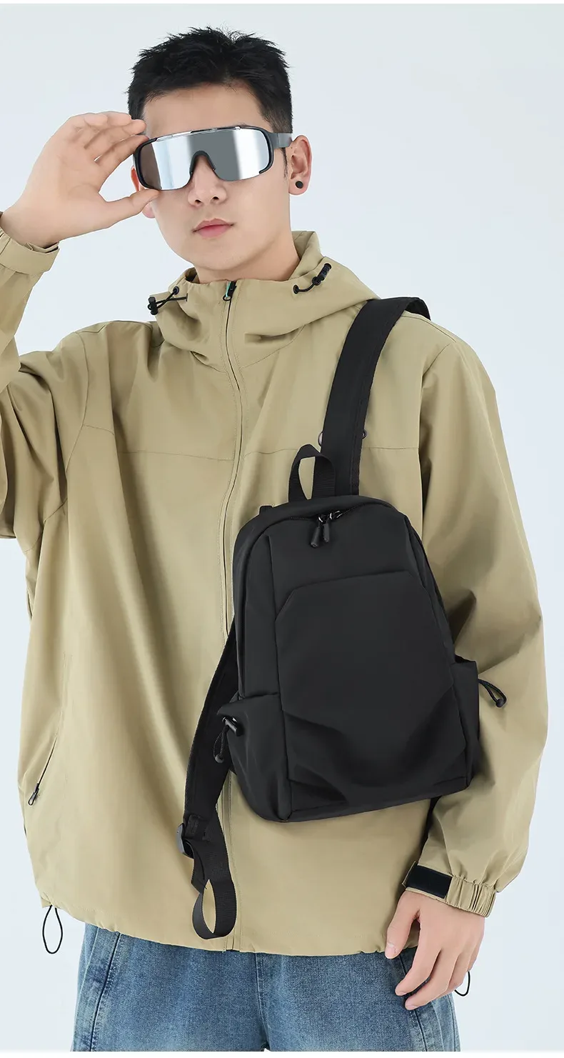 sac à dos mini homme homefish tendance noir 2026 en toile imperméable, sac à bandoulière de voyage, petit sac à dos de créateur pour homme