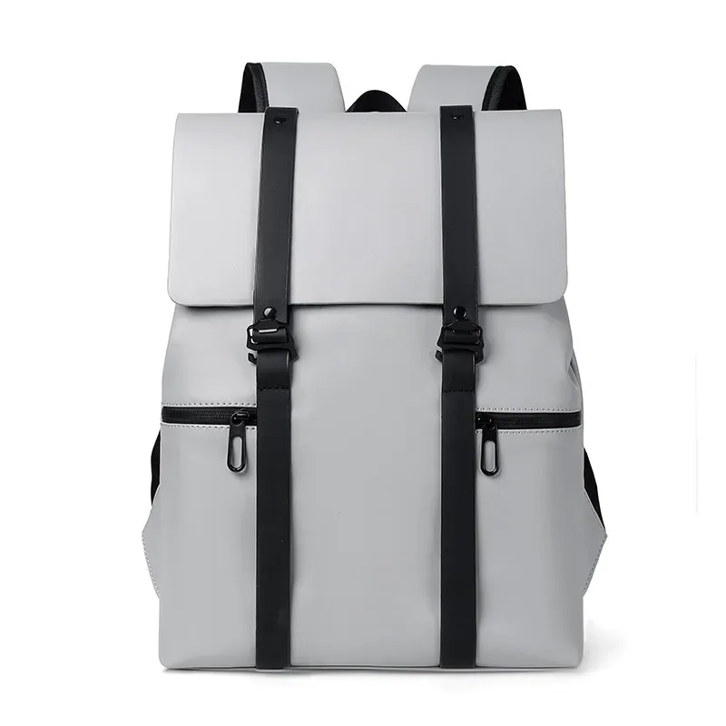 sacs à dos en cuir pour ordinateur portable pour hommes, sacs d'école, pu, voyage, loisirs, grande capacité, sac à dos étanche pour étudiants