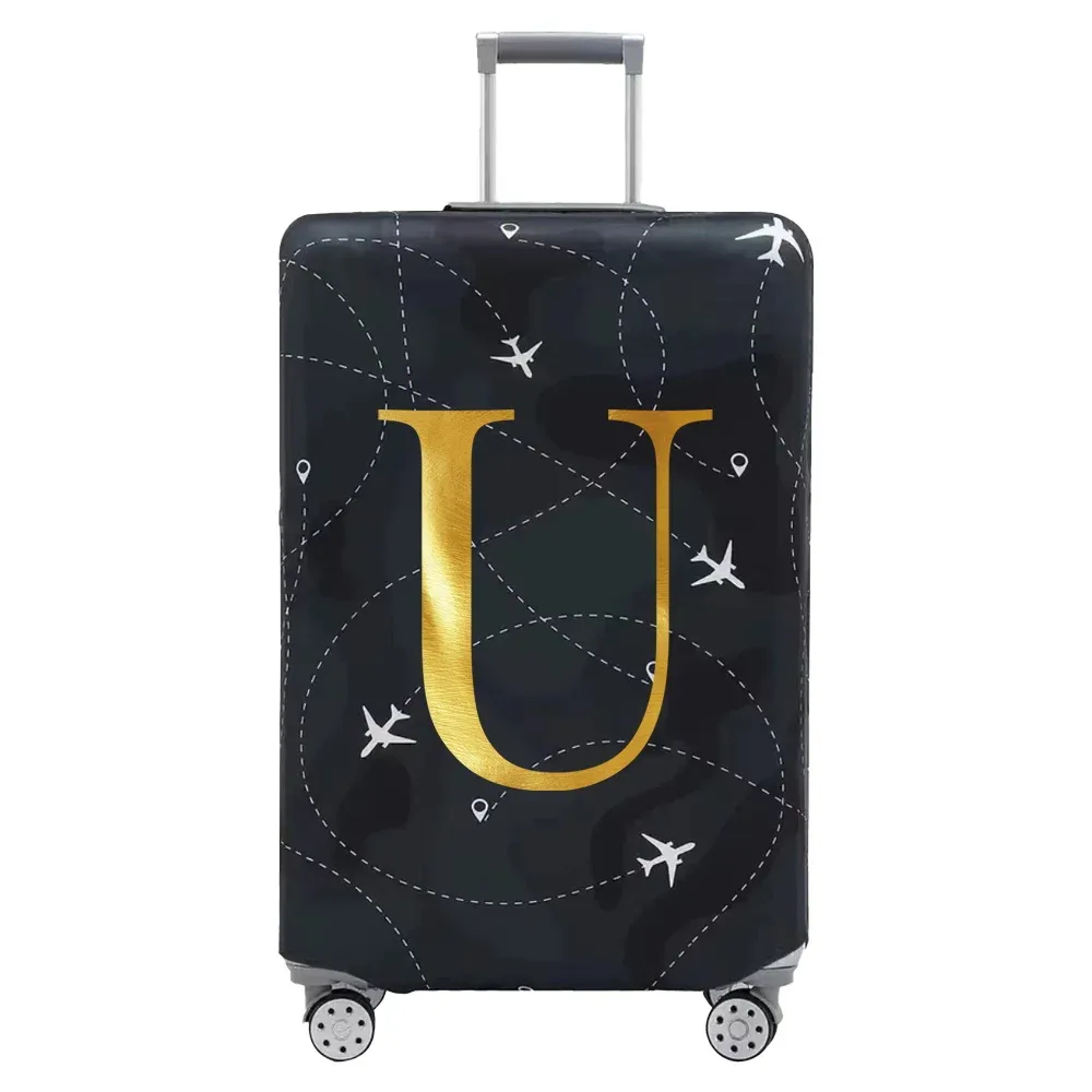 housse de protection pour compartiment à bagages, série de lettres, housse anti-poussière en tissu noir résistant à l'usure pour étui de voyage de 18 à 32 pouces