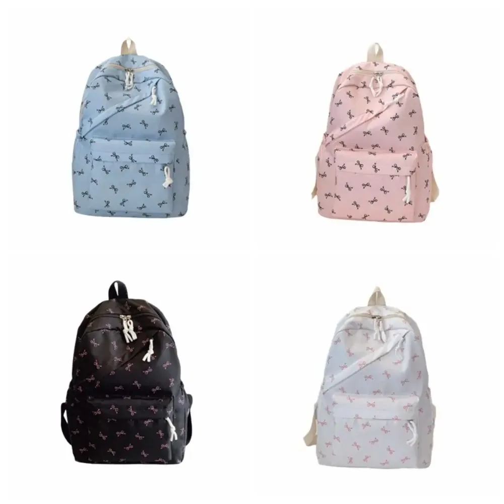 sac à dos en toile avec nœud, bretelles réglables, grande capacité, sac d'école pour étudiants, sac de rangement, sac à bandoulière de style japonais pour adolescents