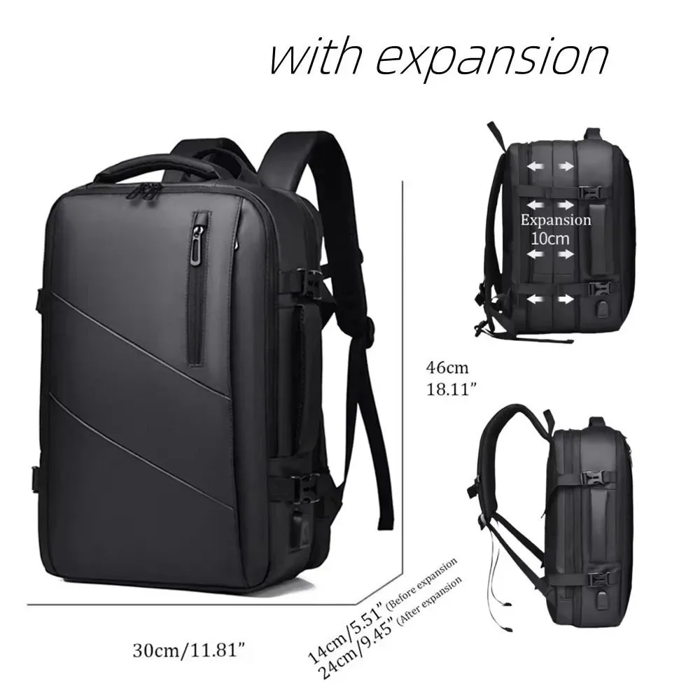 sac à dos pour ordinateur portable de grande capacité avec port usb, imperméable, pour hommes, sac de voyage multi-poches extensible