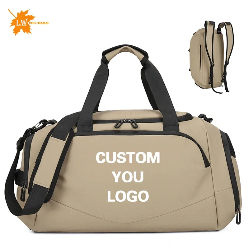Sac de sport triple avec logo, sac à dos double, sac à bandoulière, sac à main, image personnalisée, grande capacité, sac de voyage pour hommes et femmes