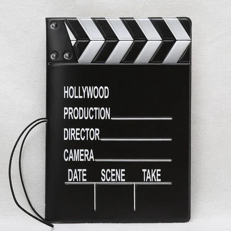porte-passeport à motif clapperboard, portefeuille de voyage avec fente pour carte de crédit et identification commerciale, housse de protection pour passeport en ardoise