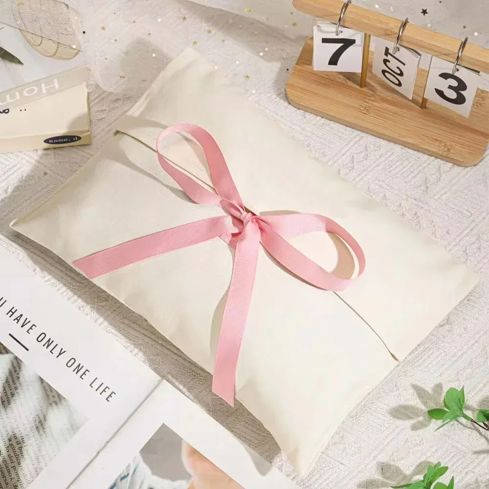 sac à cordon en sergé de coton personnalisé avec logo, sac anti-poussière pour chaussures, lingerie, emballage cadeau, sac de rangement en tissu en gros