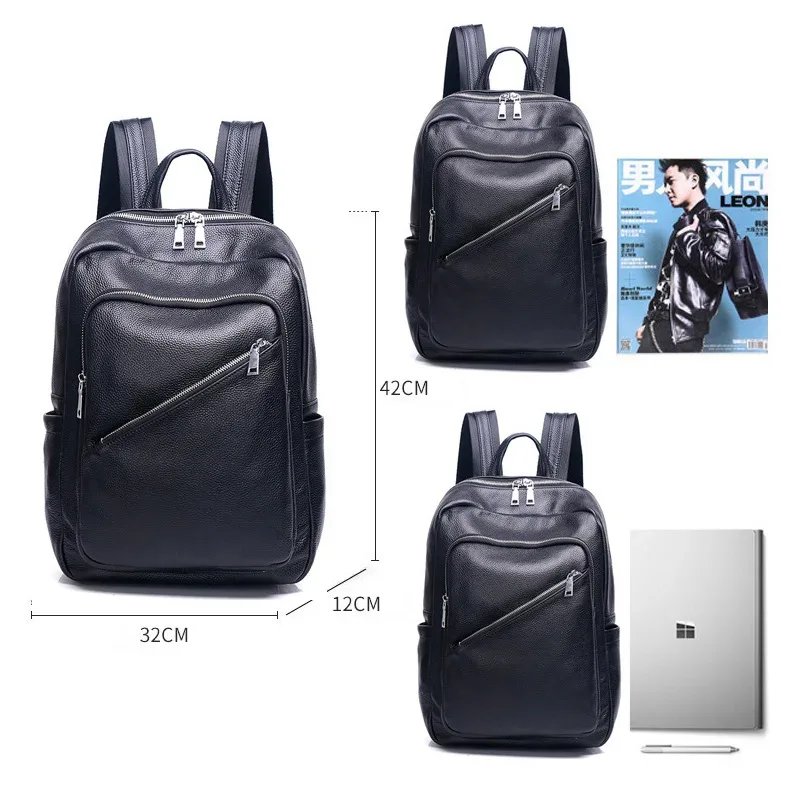 zency – sac à dos de voyage en cuir véritable pour femmes, sac d'école de grande capacité, multifonctionnel, adapté aux fichiers a4, sac de haute qualité
