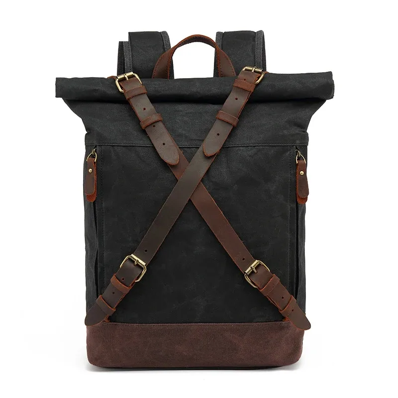 sacs à dos vintage de luxe en toile pour hommes, sacs à dos en toile cirée, sacs de voyage, grands sacs à dos imperméables, sacs à dos rétro