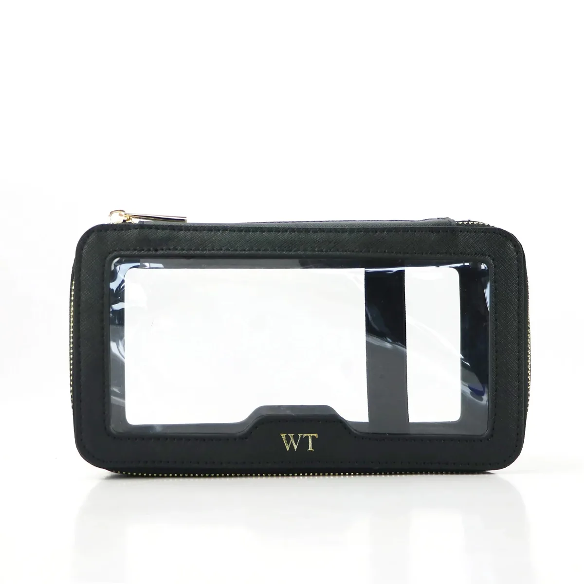 sac à cosmétiques de voyage en cuir saffiano personnalisé, trousse de toilette étanche à la mode, nouveau sac de rangement de maquillage, sac à cosmétiques en tpu transparent