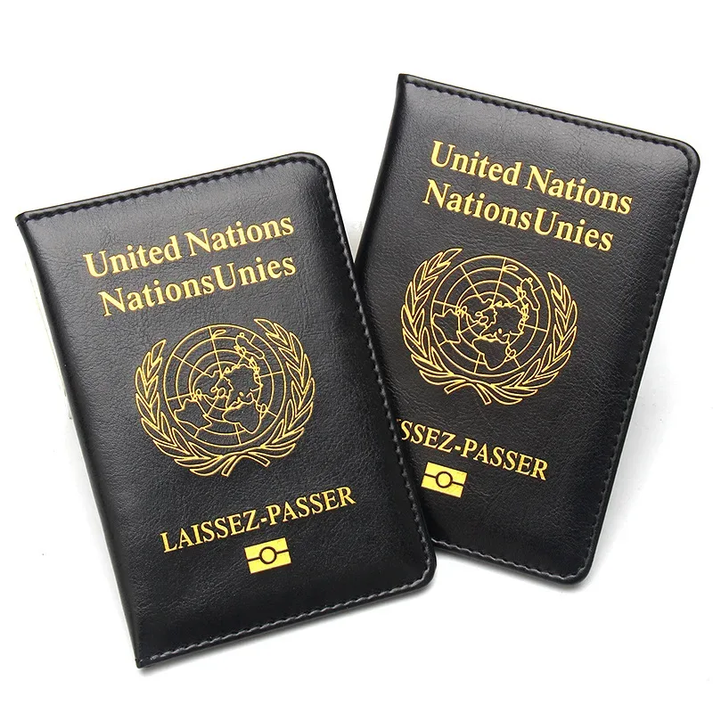 Porte-passeport d'affaires léger et Portable, protection, Design mince, motif UN transfrontalier, couverture de passeport unisexe en cuir PU