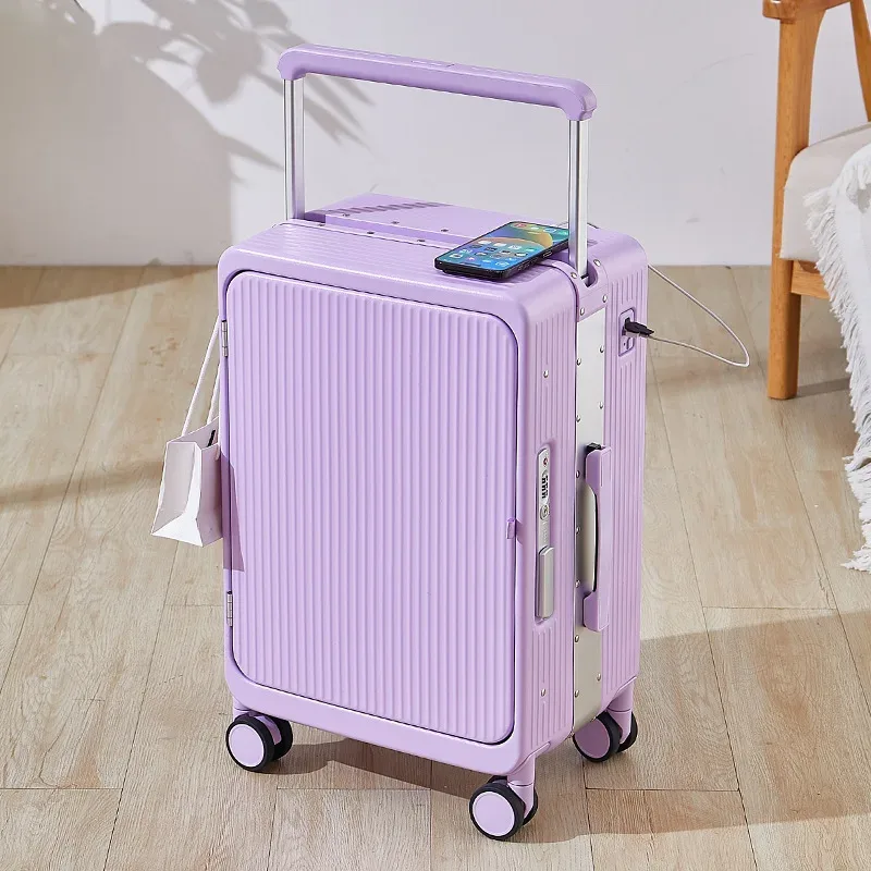 sushimu-grande valise à roulettes, cadre en aluminium, ouverture avant personnalisée, nouvelle collection