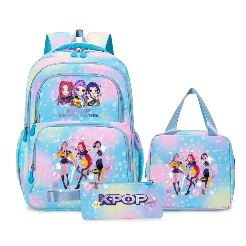 sacs à dos kpop colorés pour garçons, rumi mira zoey huntr/x saja, sacs d'école décontractés, sacs de voyage imprimés, mochila