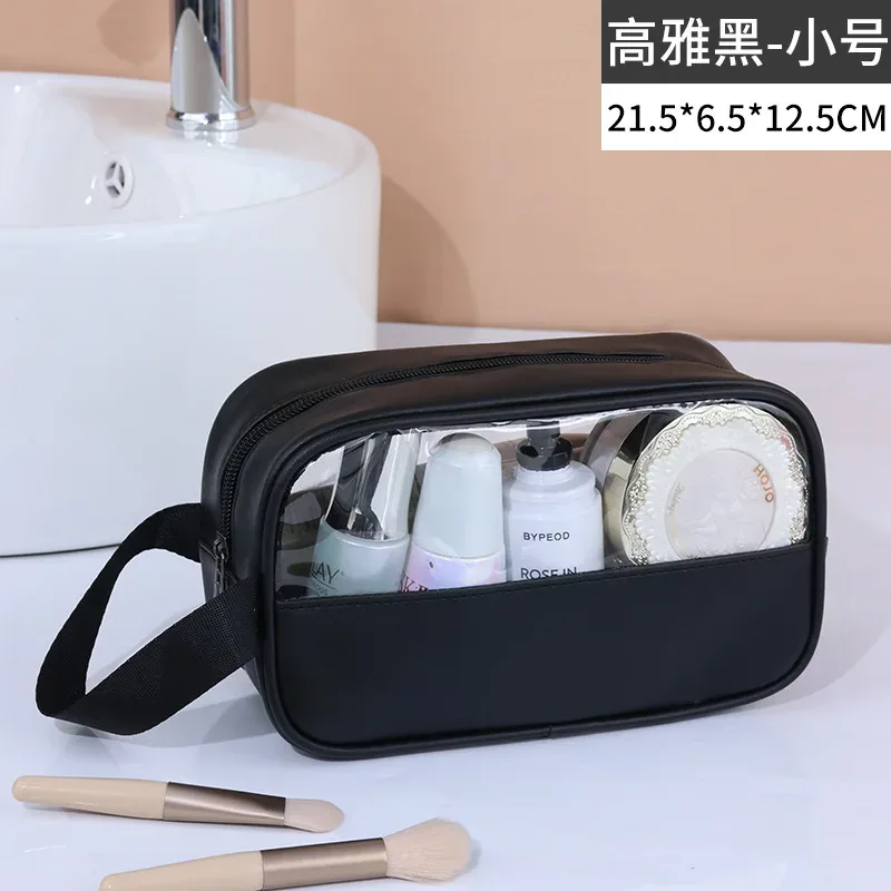 sac cosmétique transparent de grande capacité - pochette de voyage en pvc transparent, organiseur de rangement pour articles de toilette imperméable et anti-fuite