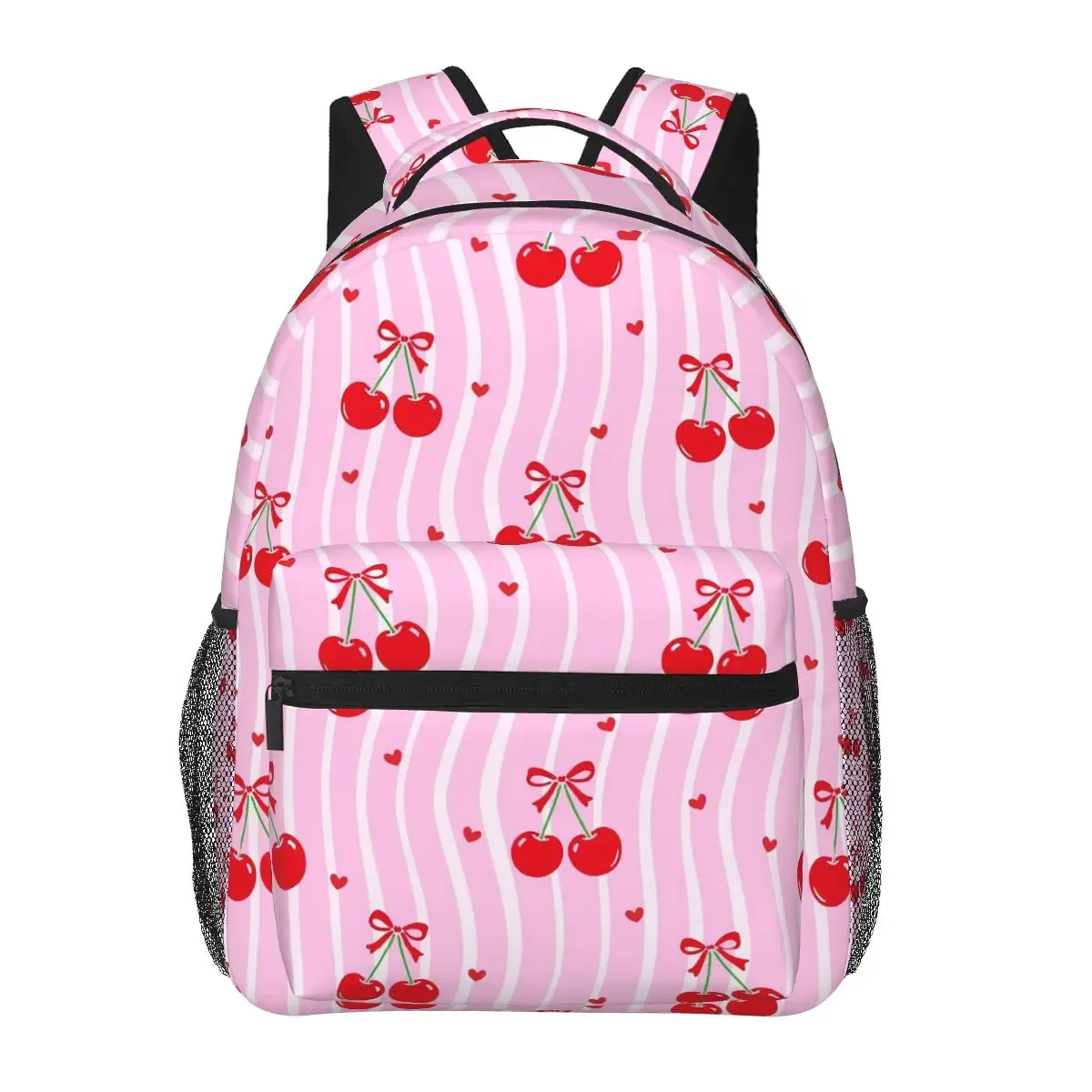 sac à dos à motif mignon de cerises de dessin animé, sac d'école pour étudiants garçons et filles, sac à dos pour ordinateur portable, sacs à bandoulière pour hommes et femmes