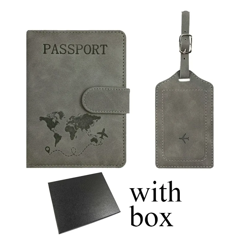porte-passeport personnalisé, étiquette de bagage, boîte cadeau, accessoires de voyage tendance diy, vente en gros, gravure de logo, portefeuille de voyage