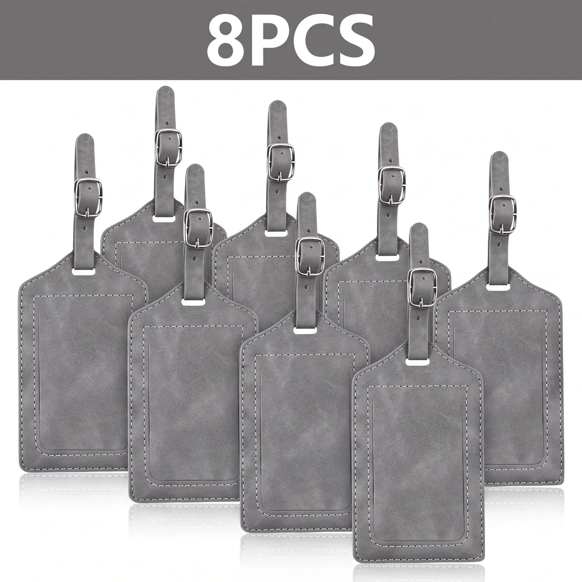 étiquettes de bagage en cuir pu, 3/5/8/10 pièces, avec boucle métallique réglable, anti-perte, étiquette d'identification de valise, étiquettes de bagage de voyage colorées