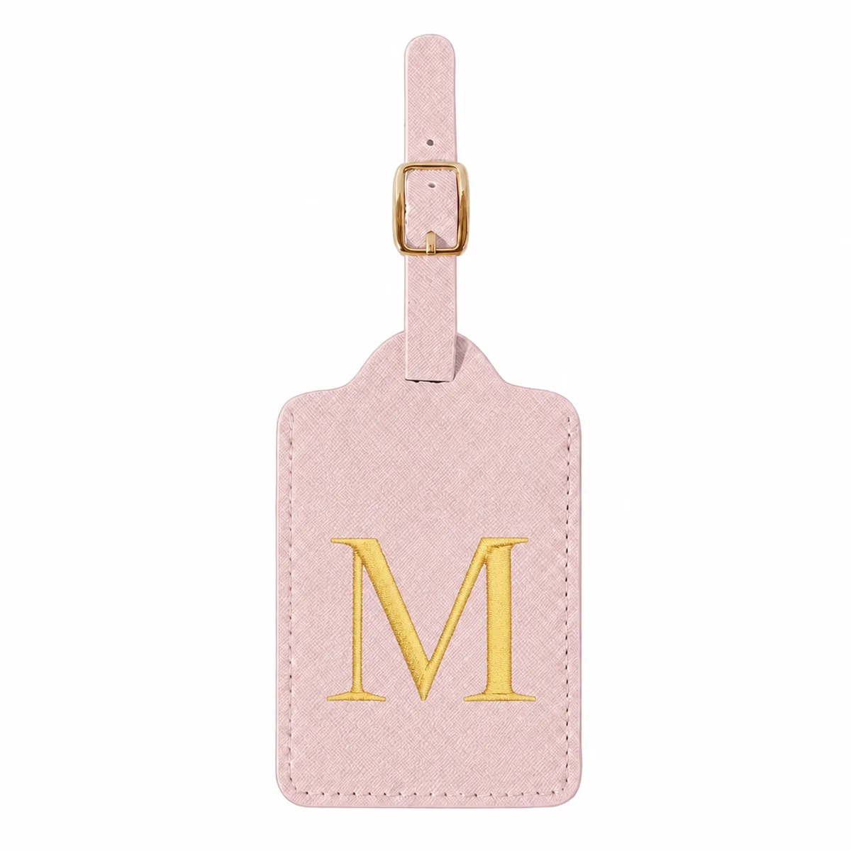 étiquette de bagage rose à 26 lettres, adaptée pour la plage, les vacances d'été, la rentrée scolaire et d'autres occasions.
