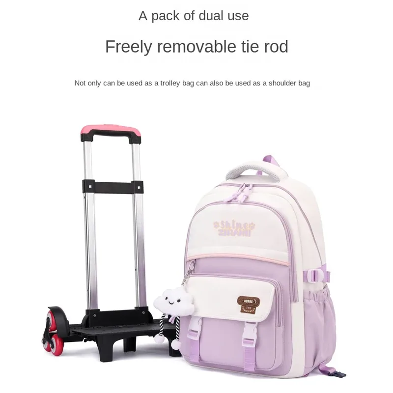 sacs à dos d'école pour enfants sacs d'école pour filles sac à roulettes avec roues sac d'école étanche sac à dos à roulettes pour étudiant