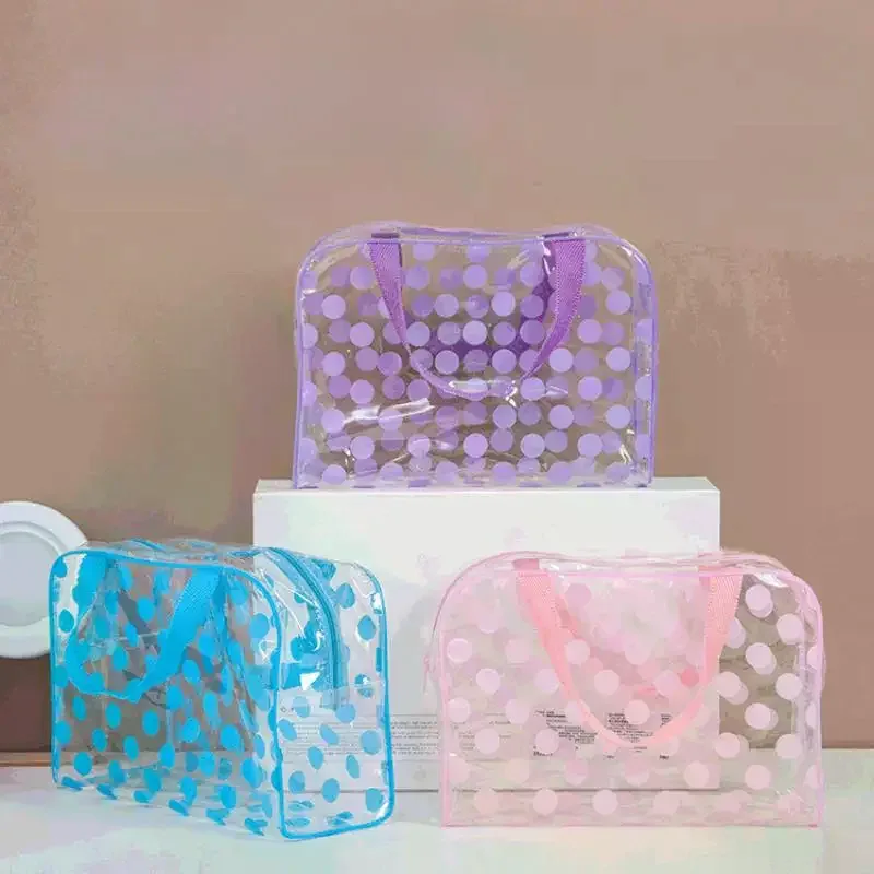 Sacs de maquillage transparents en PVC, sacs cosmétiques imperméables à fleurs pour femmes, sacs de voyage, pochettes de rangement pour la douche et les articles de toilette