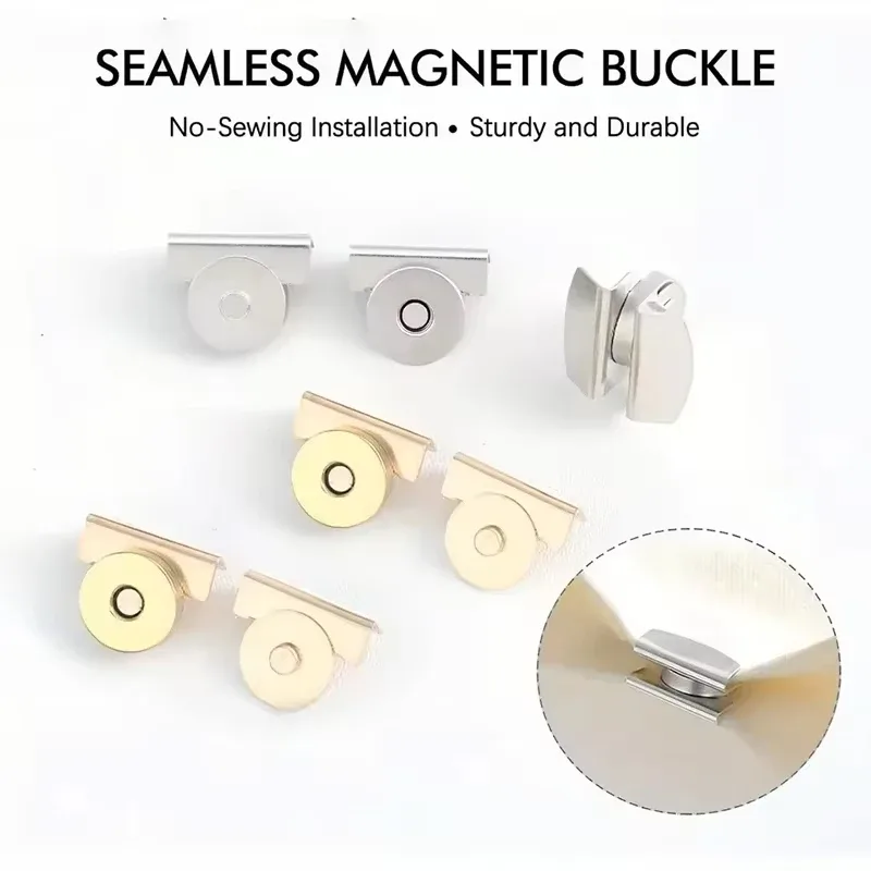 boutons à pression en métal, fermoir à boucle magnétique sans couture pour sacs fourre-tout, vêtements et artisanat de bricolage, clip sans couture pour sac à main, 1/2/3 pièces