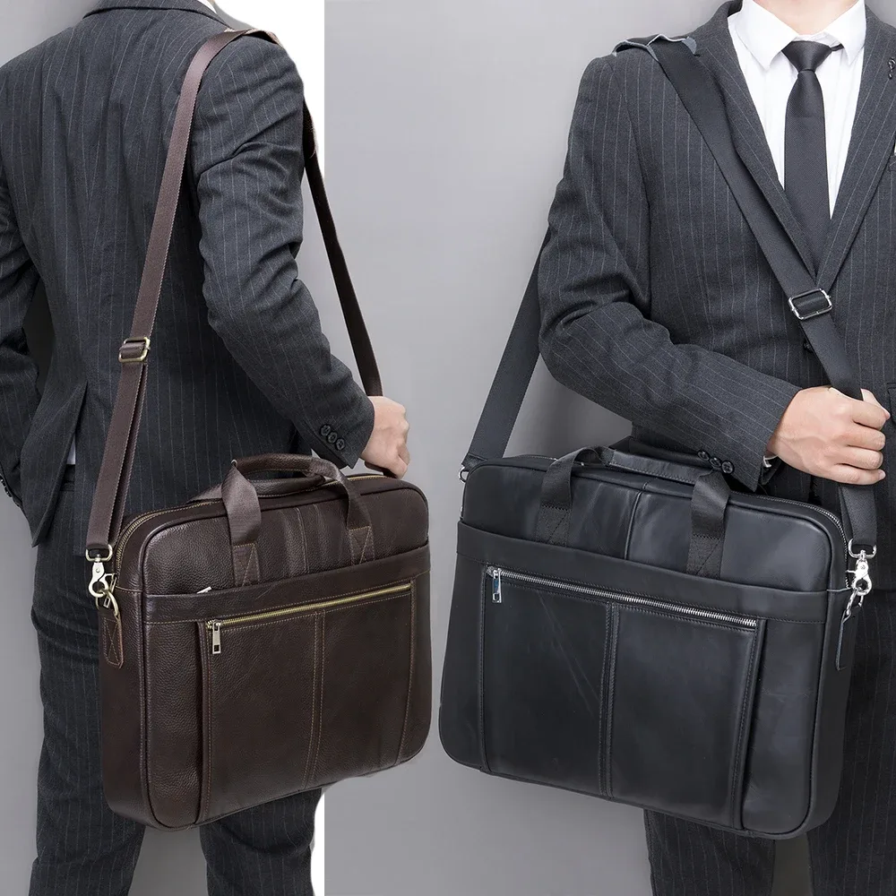 westal-sac pour ordinateur portable en cuir véritable pour hommes, 17 en effet, étuis à bombes, fourre-tout a4, sacs à documents, sac d'affaires, sacs à main pour hommes, 5013