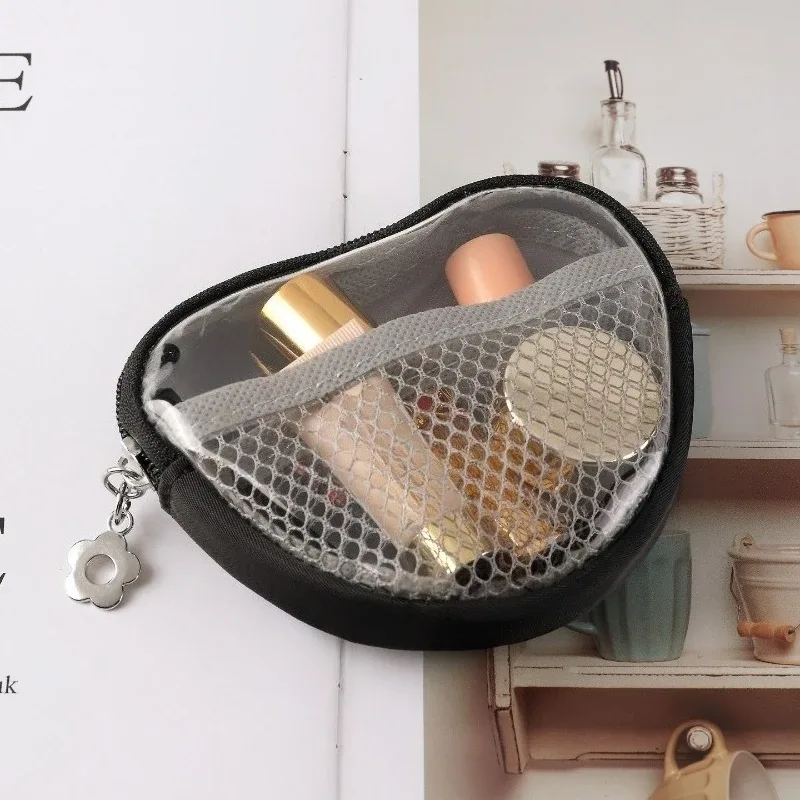 petite trousse de toilette pour sac à main, mini trousse à maquillage, pochette transparente mignonne, organiseur de voyage, étui pour articles de toilette, pochette imperméable avec fermeture éclair