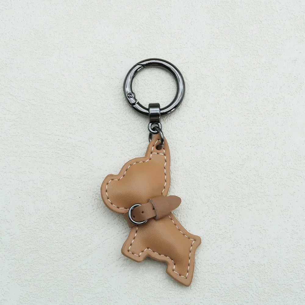 mignon bouledogue français porte-clés mignon chiot dessin animé en cuir pu chien cintre mode animal chien bouledogue sac pendentif sac à dos décoration
