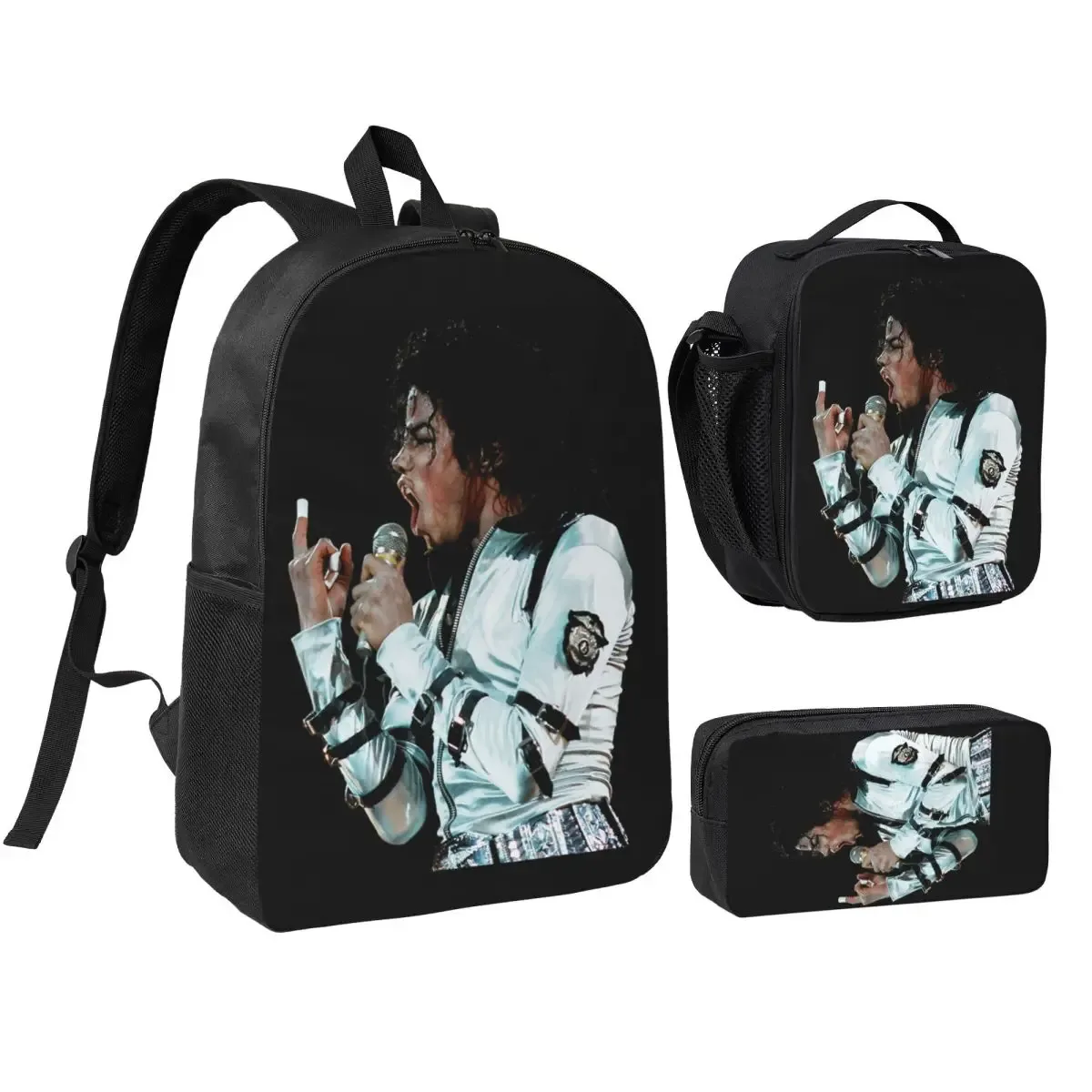 sac à dos 3 pièces/ensemble 261 mj dangerous tour pour étudiant, sac à bandoulière, sac à déjeuner, trousse à crayons