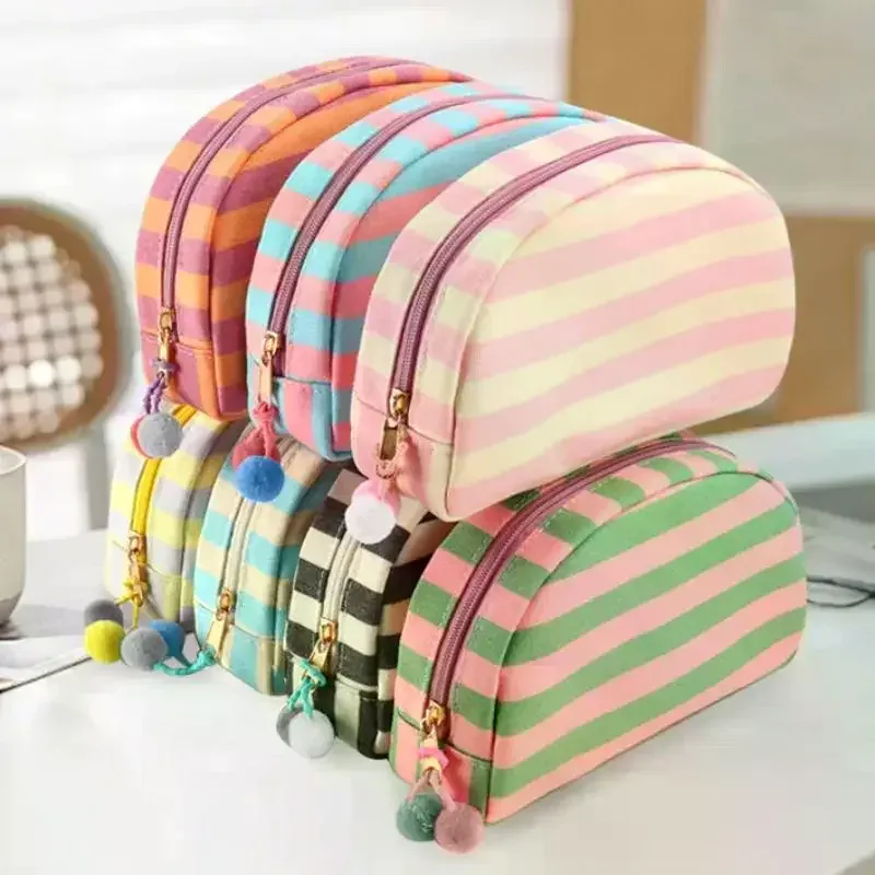 sac de rangement à rayures, trousse de toilette dopamine, sac de voyage portable pour l'extérieur