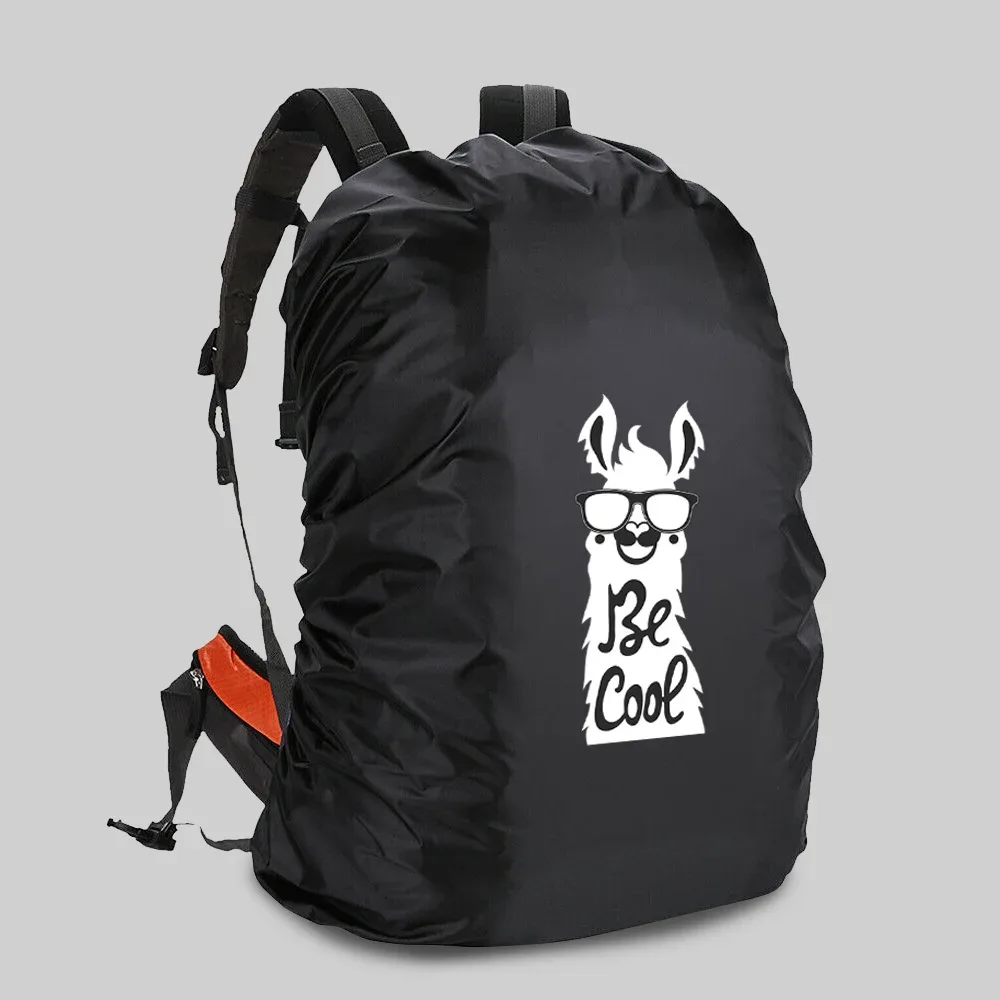 juste de protection imperméable et anti-poussière pour cartable, sac à dos d'escalade en plein air, impression d'image blanche, housse de pluie pour le camping, 20-70l
