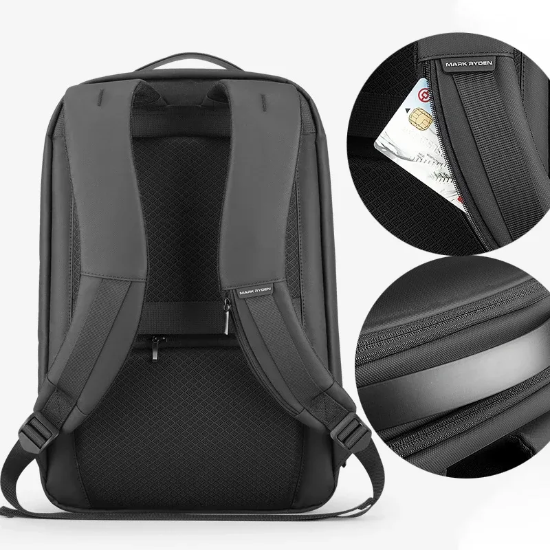 sac à dos mark ryden 15,6 pouces pour homme, sac à dos de loisirs grande capacité, sac à dos d'affaires avec port de charge usb, sac à dos imperméable pour ordinateur