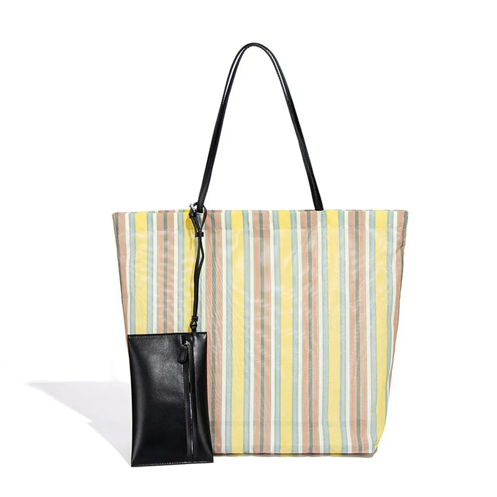 sac à main à ouverture supérieure, sac fourre-tout rayé, sac à bandoulière grande capacité, sac à main urbain pour les trajets quotidiens et les sorties décontractées