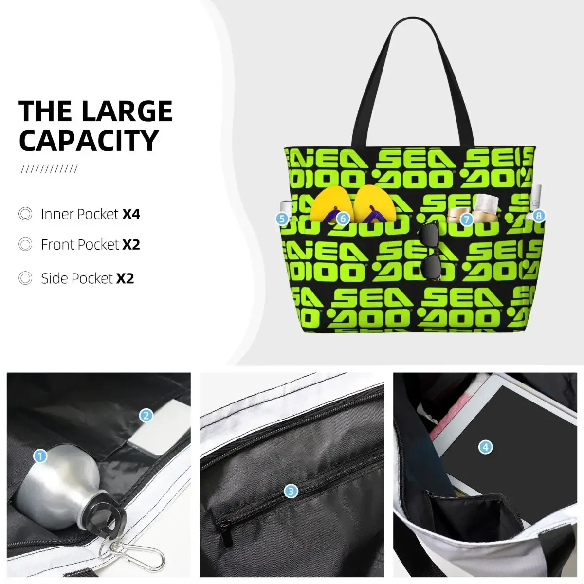 sac de plage marin sea doo team rxt brt, sac de sport, sac de yoga, grand sac fourre-tout, sac de voyage pour femmes, sac de fitness
