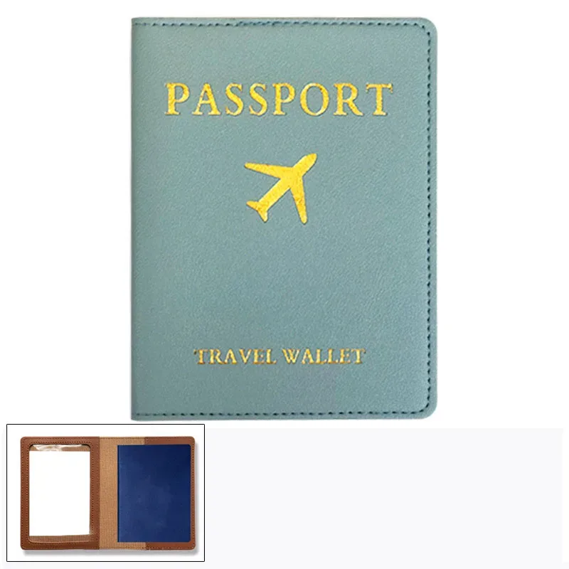 porte-passeport en cuir pu pour femmes et hommes, clip multifonctionnel pour billet d'avion, portefeuille et étui pour carte d'identité, 1pc