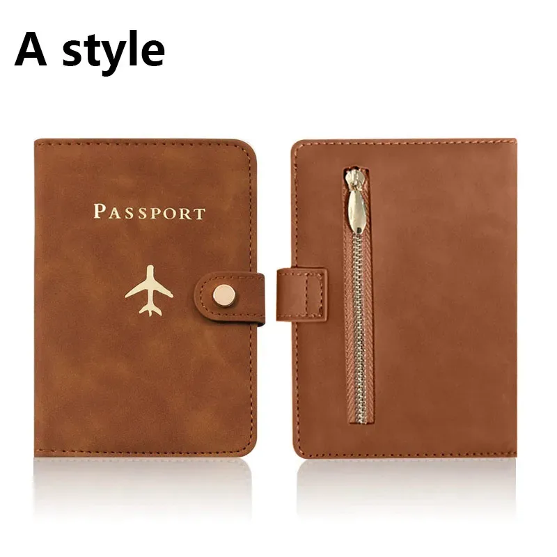 étui porte-passeport en cuir pour essentiels de voyage, portefeuille cartes de crédit, housse de passeport pour femme/homme avec boucle