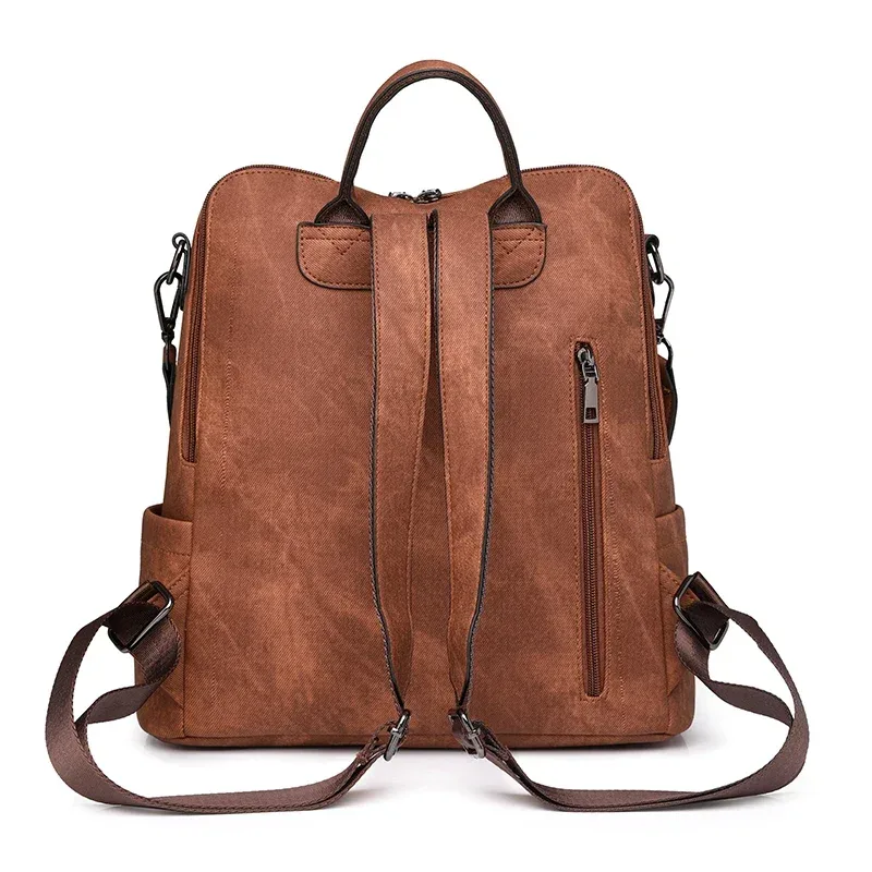 2025 nouvelle mode sac à dos sac à main pour femmes décontracté vegan en cuir sac à bandoulière dames fermeture éclair rabat magnétique sacs à dos mochila рюкзак