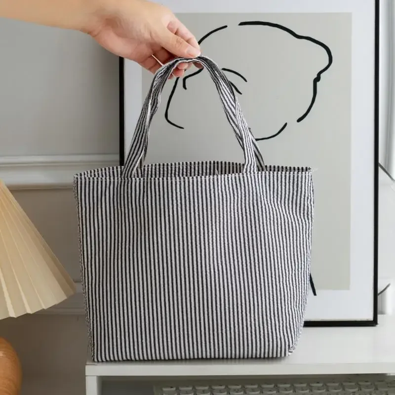 1 pcs sac fourre-tout à motif rayé tendance, sac à bandoulière matelassé polyvalent, sac de shopping de grande capacité