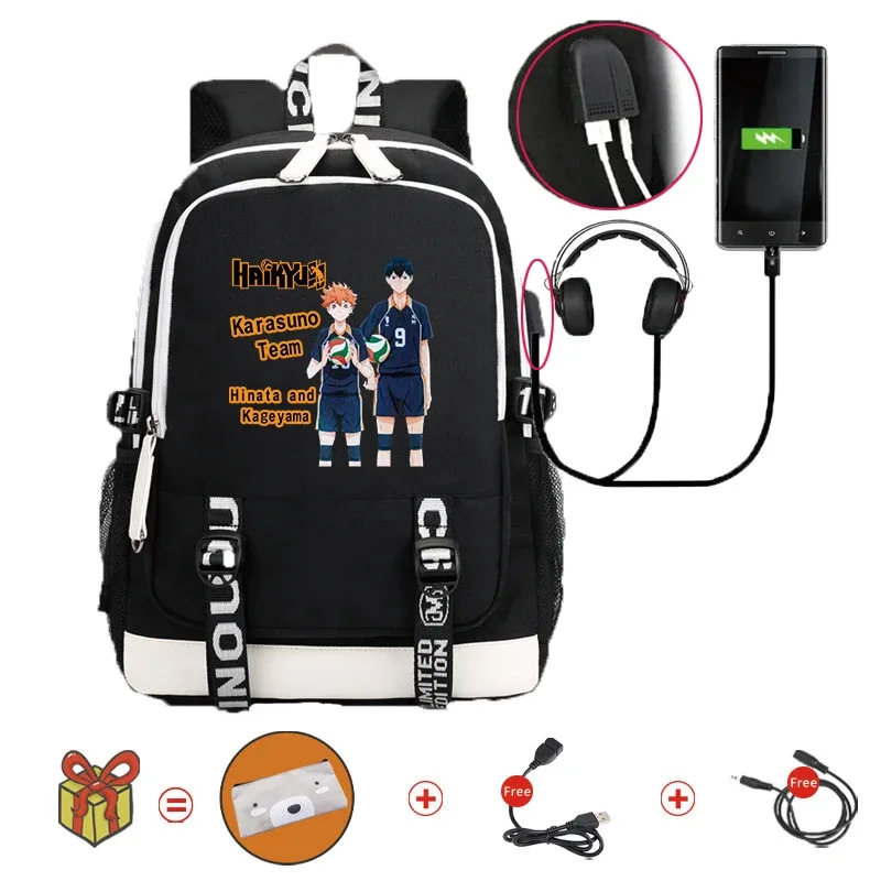 sac à dos anime volleyball junior pour adultes, cartable manga, sac pour ordinateur portable étanche, grande capacité pour voyager, 03 bookbags