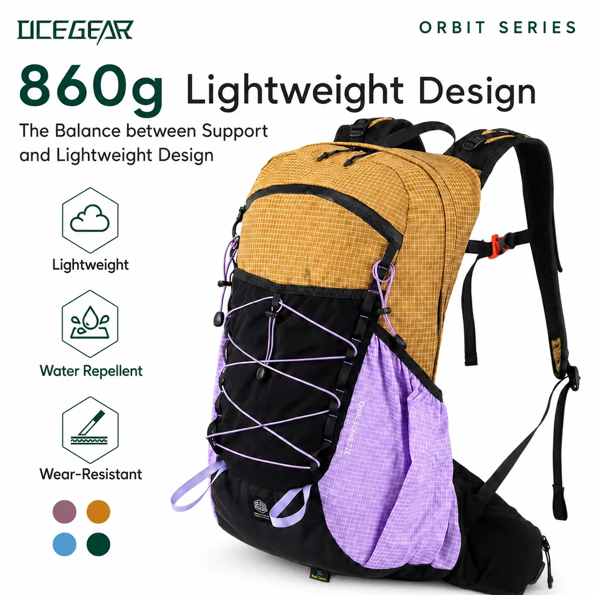 Sac à dos de randonnée léger 22L avec cadre en aluminium, système de dos suspendu, respirant, pour hommes et femmes, imperméable, pour activités de plein air