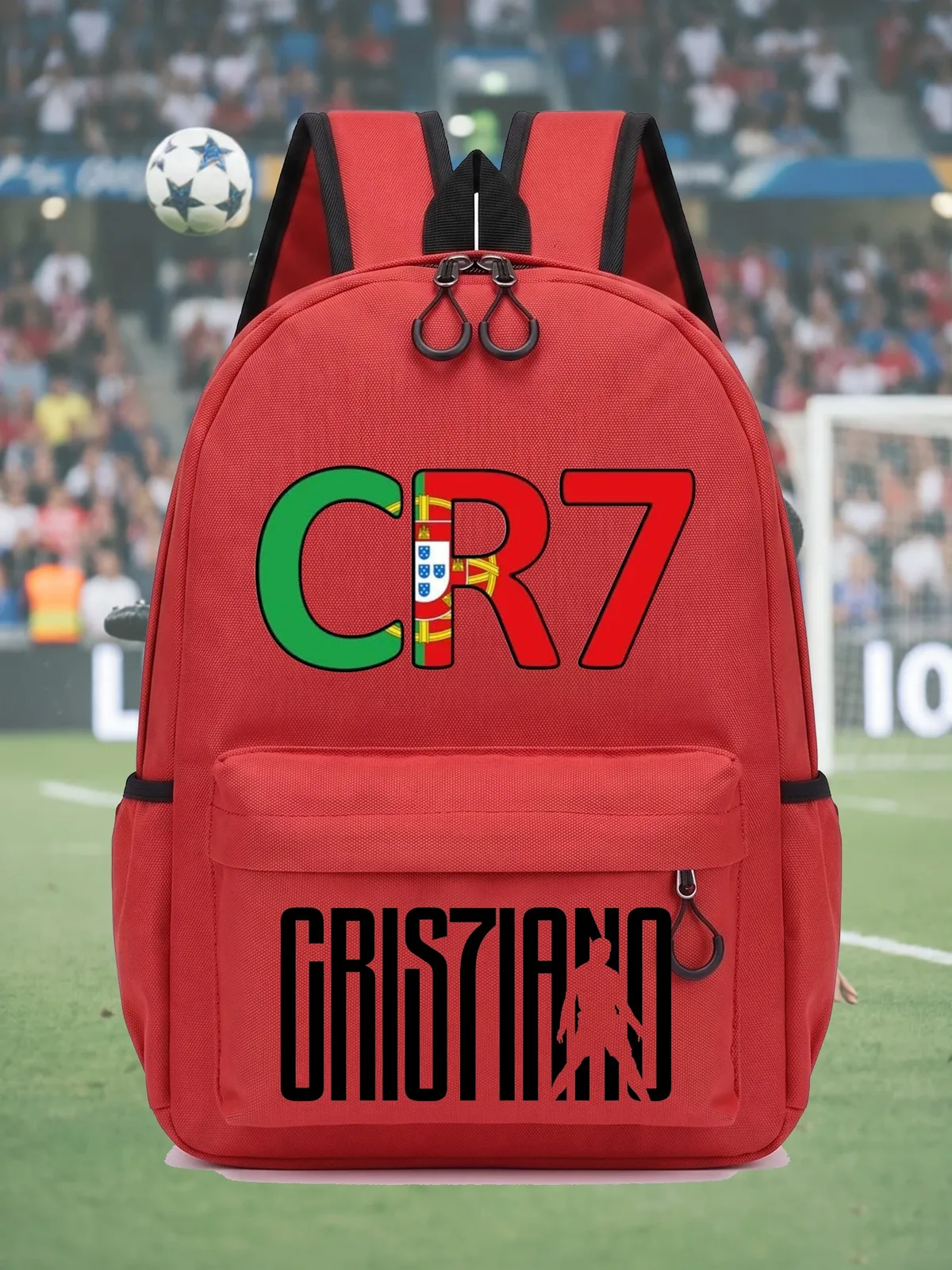 sac à dos football cr7, imprimé graffiti, dessin animé, sac d'école, sac à dos léger, décontracté, pour étudiants, voyage