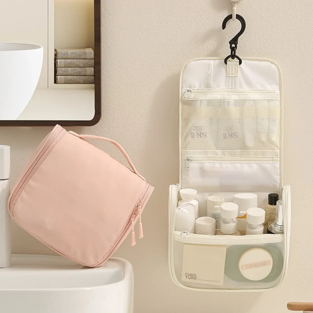 Trousse de Toilette Suspendue Portable, Organisateur de Voyage Minimaliste, Pochette de Rangement pour Maquillage, Trousse de Toilette avec Crochet, Étui à Cosmétiques