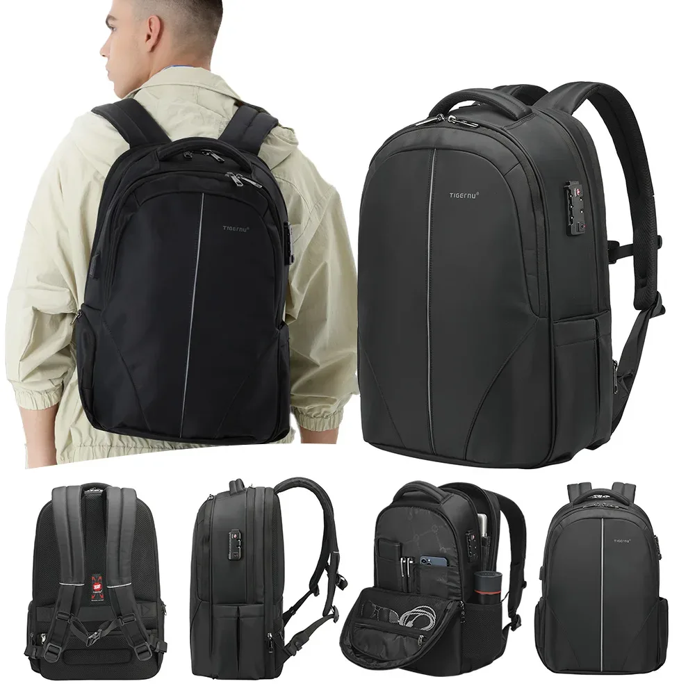 tigernu sacs à dos de voyage 14-15.6-17 ''sac à dos pour ordinateur portable pour hommes tsa sac à dos antivol sacs à dos en nylon sac pour cartable sac à dos