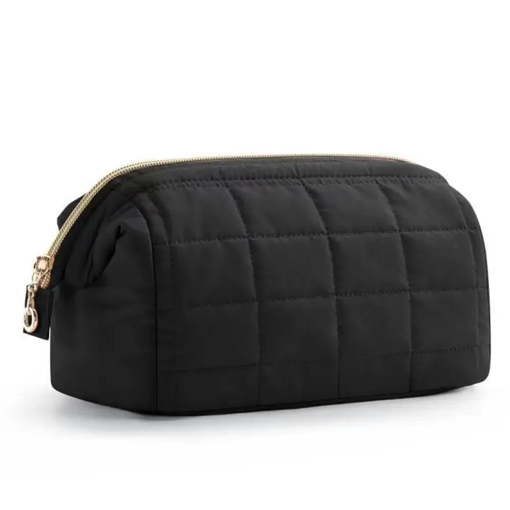 trousse à cosmétiques de voyage grande capacité pour femme, trousse de maquillage large ouverte, trousse de maquillage rembourrée, trousse de toilette solide, document gonflé