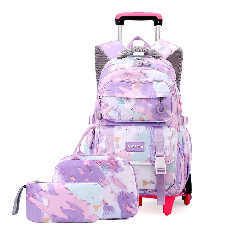 sac à dos scolaire à roulettes pour enfants, sac à dos à roulettes pour filles, sac à roulettes pour étudiants, bagage à roulettes de voyage