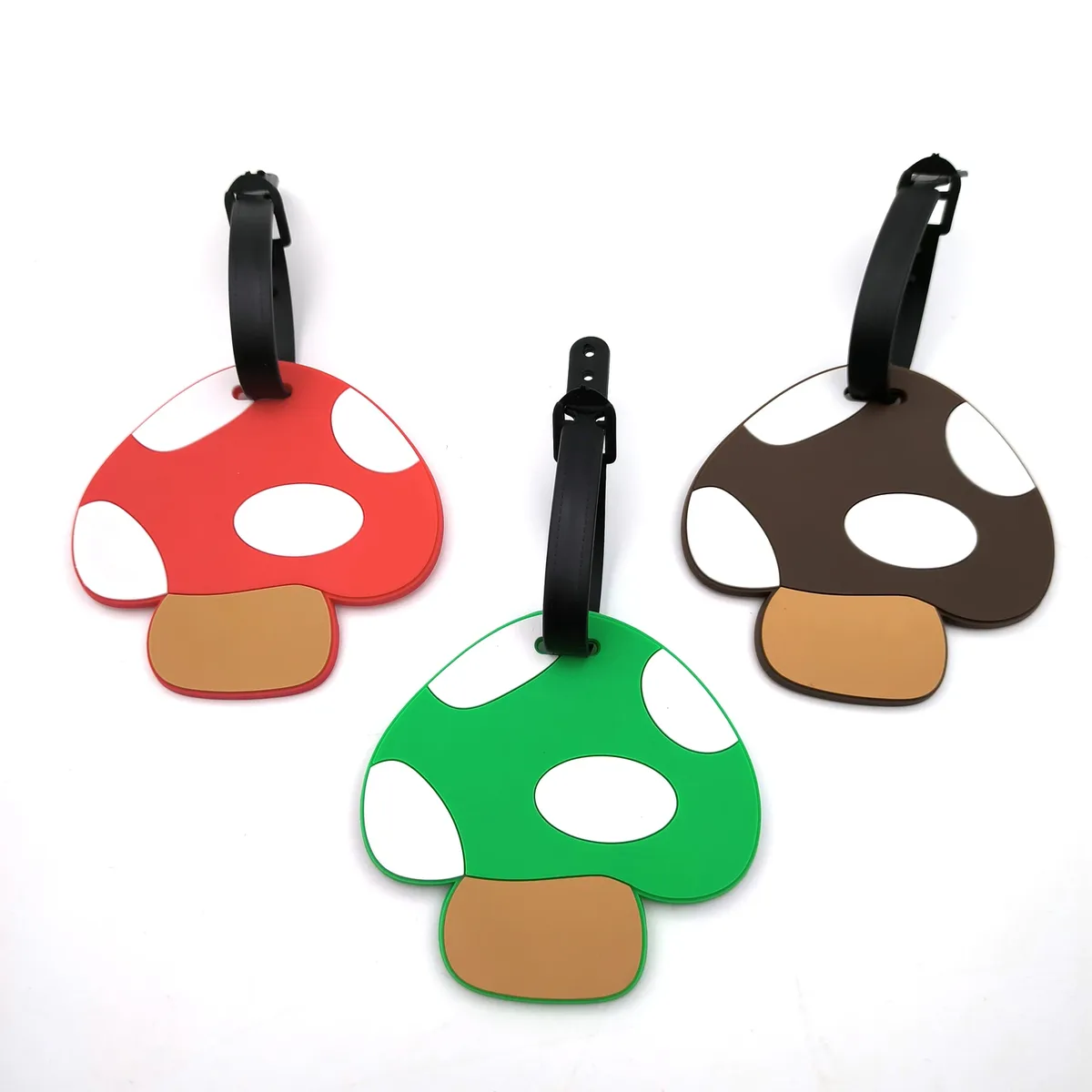 étiquette de bagage champignon mignon, article personnel, étiquette de signalisation anti-perte, sac de livre créatif pour couple, étiquette suspendue unisexe, 1 pièce/3 pièces