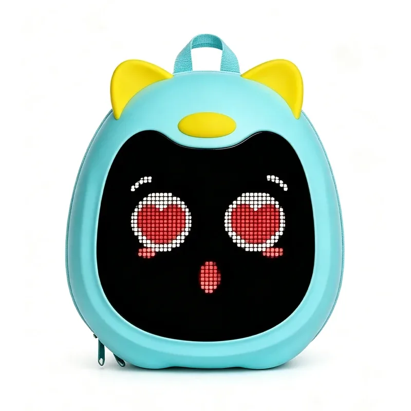 sac à dos scolaire multifonctionnel intelligent, imperméable, à coque rigide, avec animation led de dessin animé pour enfants, garçons et filles