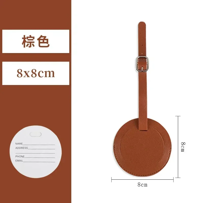 étiquette de bagage en cuir pu pour femmes et hommes, 1 pièce, accessoires de voyage, vacances, étiquettes de valise, nom, identification, adresse, étiquettes de sac pour bagages