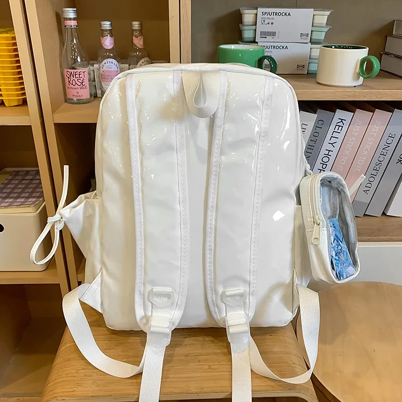 sacs d'école pour étudiants japonais de grande taille, sac à dos ita en cuir pu avec porte-monnaie transparent, offre spéciale
