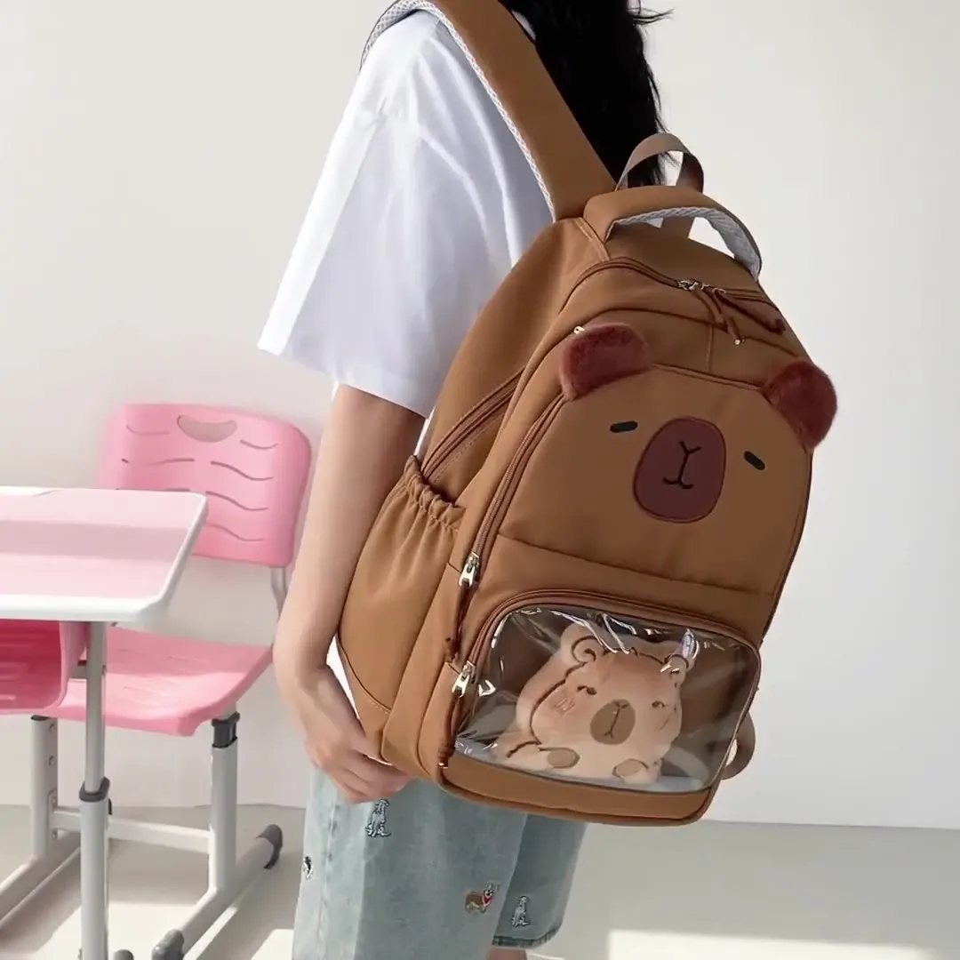 Nouveaux sacs à dos Capibala pour enfants, sacs d'école mignons et élégants, grande capacité, sacs à livres.