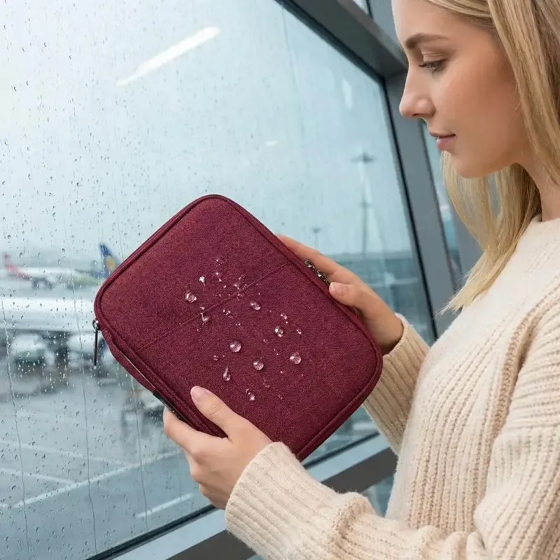 étui de protection imperméable pour passeport, housse de protection multifonction pour passeport, étui à fermeture éclair pour documents, accessoires de portefeuille de voyage