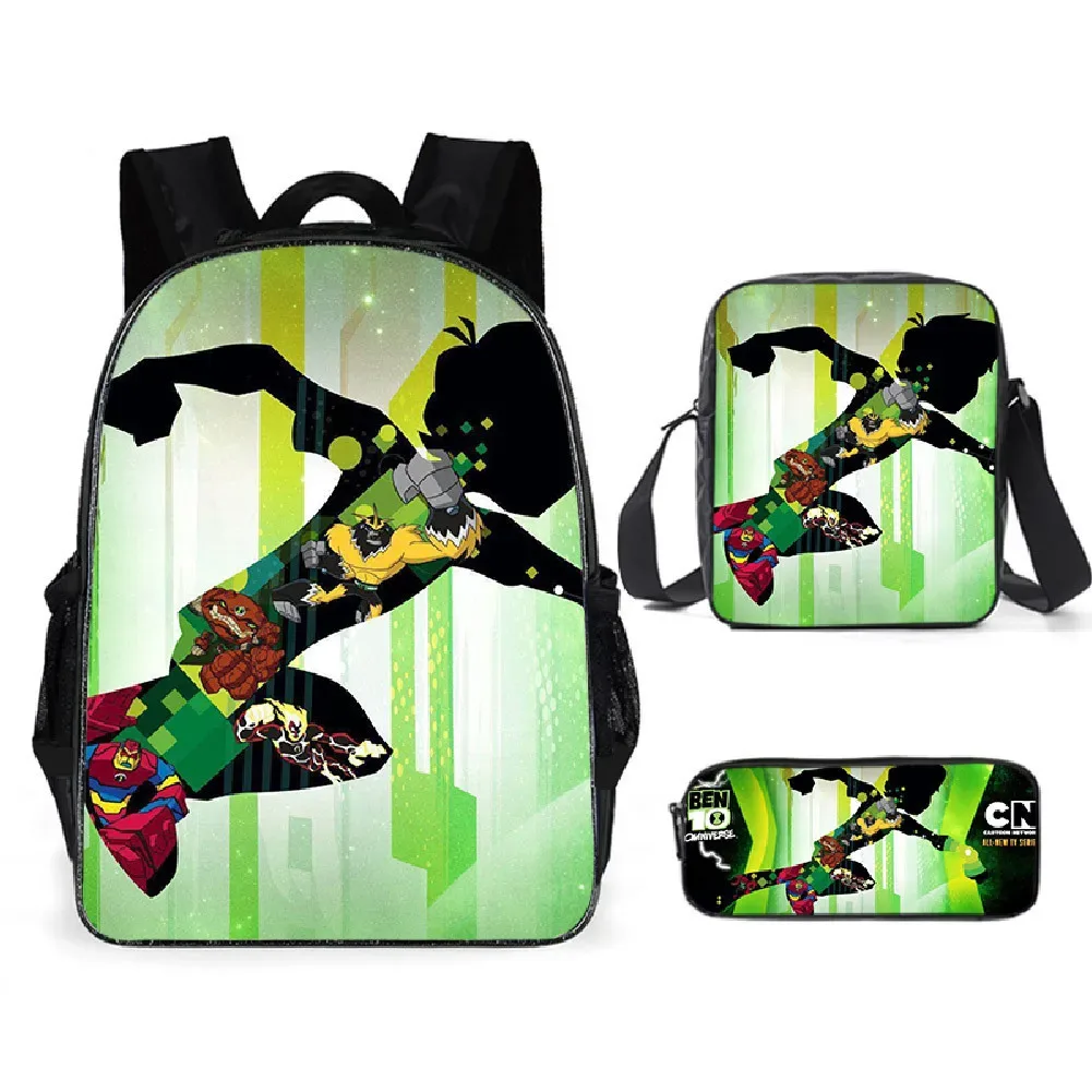 sac à dos hacker pour adolescents ben 10, sac à dos pour étudiants, sac à dos de dessin animé, sac à bandoulière pour stylos