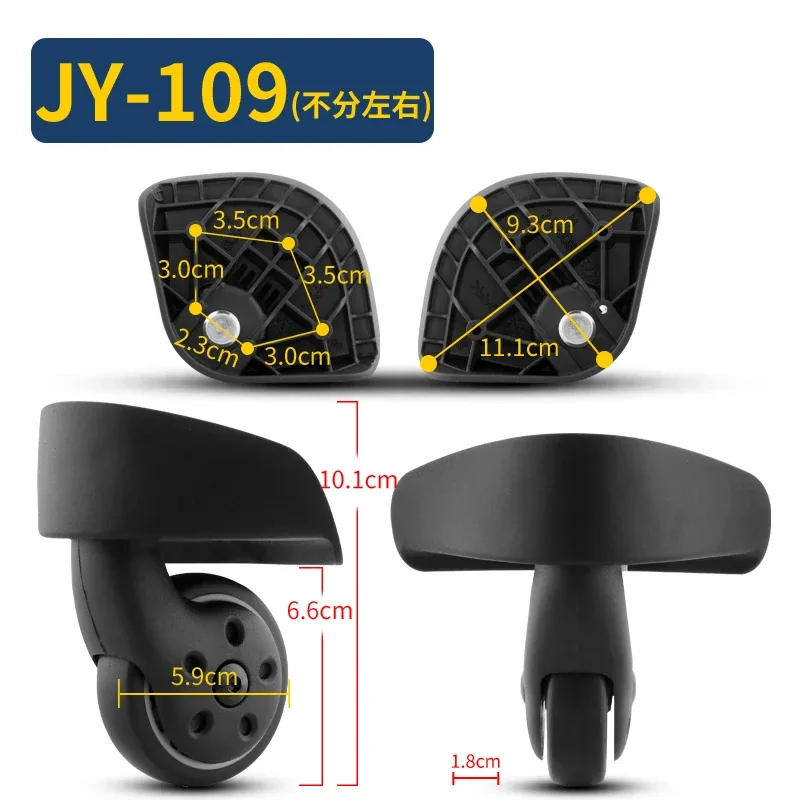 roulettes de remplacement universelles pour valise samsonite jy-109, accessoires de réparation pour valise, roulettes silencieuses